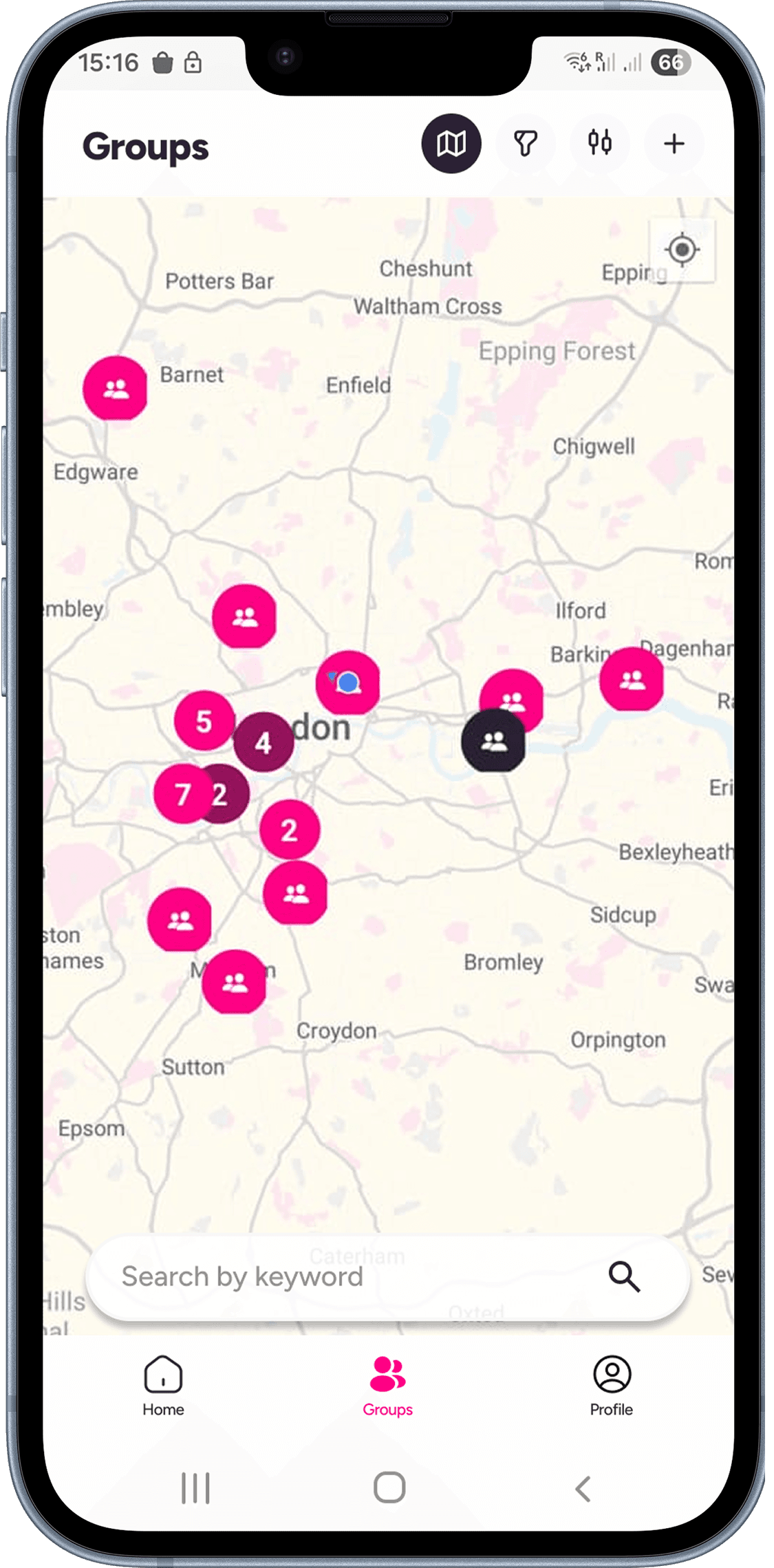 VineMe map view